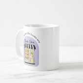 本好き私が本がある場所へ コーヒーマグカップ (正面左)
