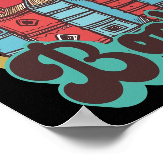 本好き読のヴィンテージギフトをおもしろい禁止した ポスター (角)