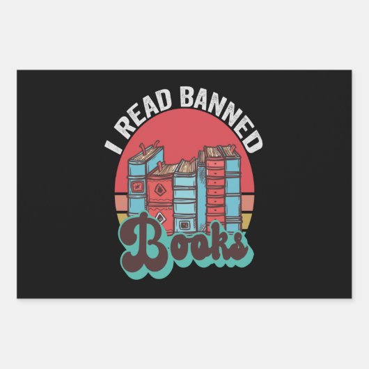 本好き読のヴィンテージギフトをおもしろい禁止した ラッピングペーパーシート (正面)