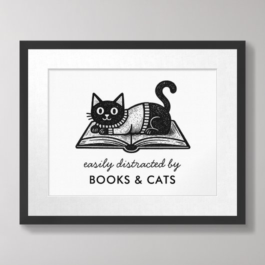 本好き黒猫の面白い引用 ポスター