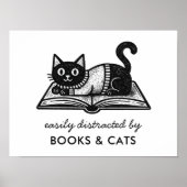 本好き黒猫の面白い引用 ポスター (正面)