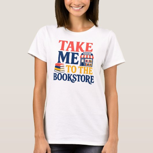 本屋さんへ連れてって 読書 Tシャツ (正面)