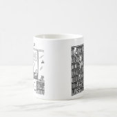 本屋のオーナーが本を積んで階段を作る コーヒーマグカップ (中央)