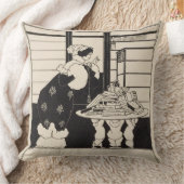 本屋の女性、「イエローブック」coのためのデザイン クッション (ブランケット)