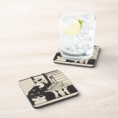 本屋の女性、「イエローブック」coのためのデザイン コースター (右側)