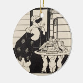 本屋の女性、「イエローブック」coのためのデザイン セラミックオーナメント (左)