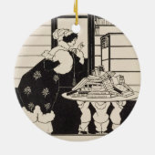 本屋の女性、「イエローブック」coのためのデザイン セラミックオーナメント (裏面)