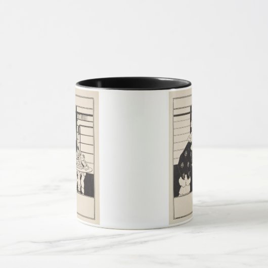 本屋の女性、「イエローブック」coのためのデザイン マグカップ (中央)