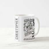 本屋の客が店員に質問 コーヒーマグカップ (正面右)