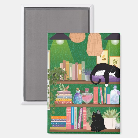本屋の猫 マグネット (正面/裏面)