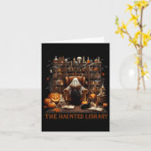 本屋ハロウィン不気味ヴィンテージ幽霊のよく出る本 カード (黄色い花)