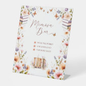 本屋ワイルドフラワーブライダルシャワーミモザバーサイン 台座サイン (正面)