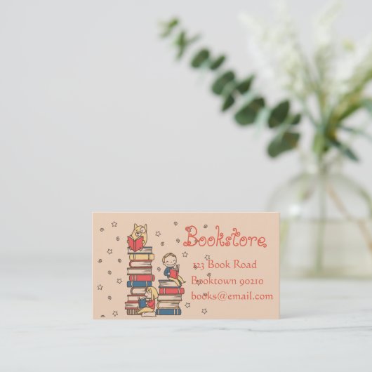 本屋、子供の本屋またはオンラインの本 名刺 (スタンド正面)