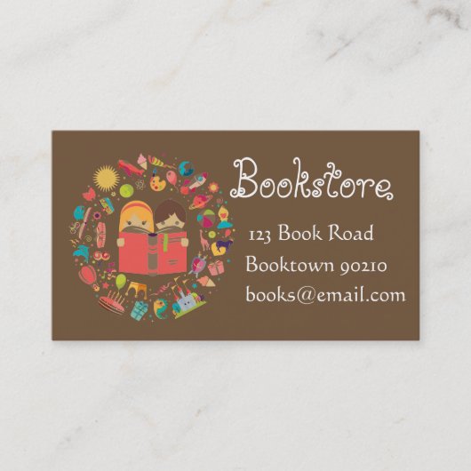 本屋、子供の本屋またはオンラインの本 名刺 (正面)