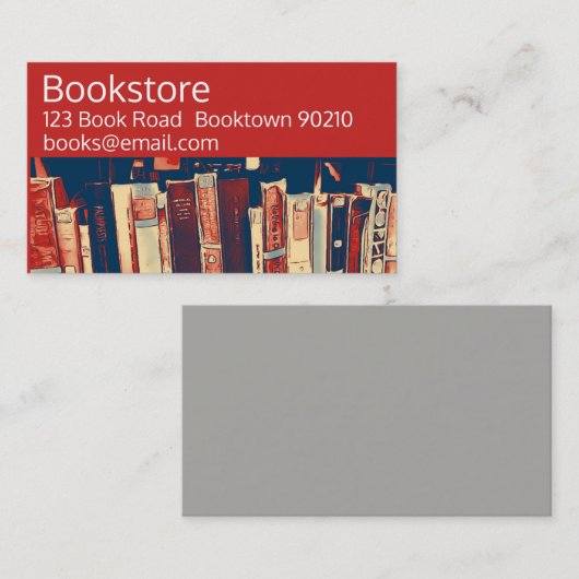 本屋、本屋またはオンラインの本 名刺 (正面/裏面)