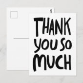 本当にありがとうございます ラフな筆致 モノクロ オーダーメイド ポストカード (正面/裏面)