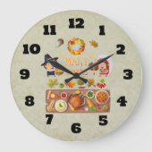 本当にありがとう巡礼者および先住民の感謝祭の饗宴 ラージ壁時計 (正面)