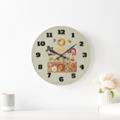 本当にありがとう巡礼者および先住民の感謝祭の饗宴 ラージ壁時計 (ホーム)