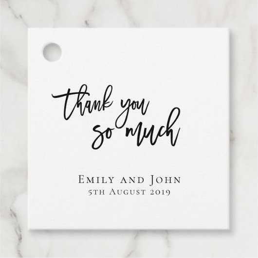 本当にありがとう/あなたの名前とメッセージ結婚の フェイバータグ (正面)