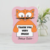 本当にありがとう!かわいいマンガの口ひげ猫 サンキューカード (スタンド正面)