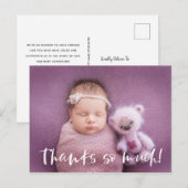 本当にありがとう | ホワイト | ベビー フォト サンクス カード (正面/裏面)