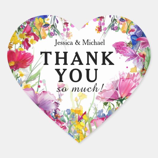 本当にありがとう!メドウ開花ズブリス ハートシール (正面)