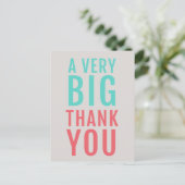 本当にありがとう | モダンターコイズコーラルカワイイ ポストカード (スタンド正面)