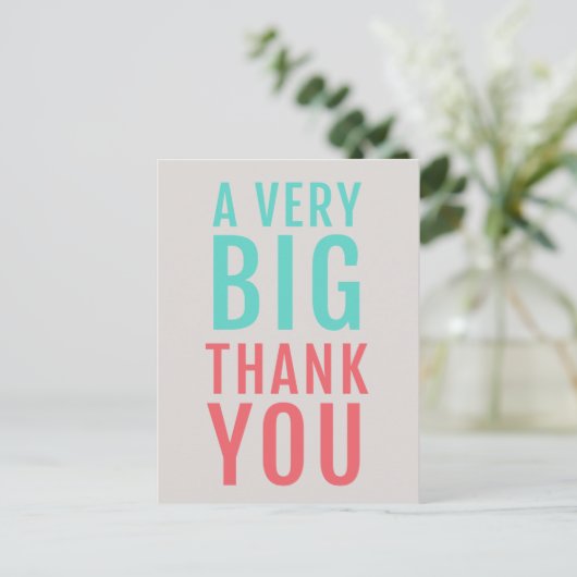 本当にありがとう | モダンターコイズコーラルカワイイ ポストカード (スタンド正面)