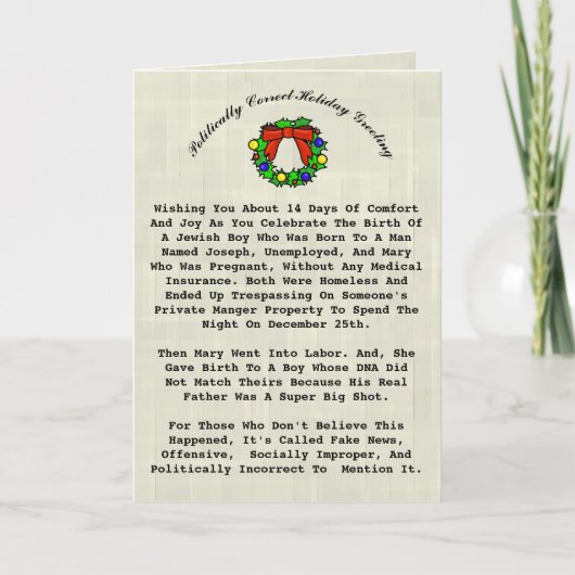 本当におもしろい政治的に正しいクリスマスカード シーズンカード (正面)