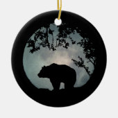 本当にかわいらしクマと月のクリスマス装飾 セラミックオーナメント (正面)
