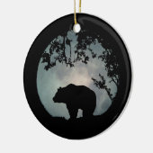 本当にかわいらしクマと月のクリスマス装飾 セラミックオーナメント (左)