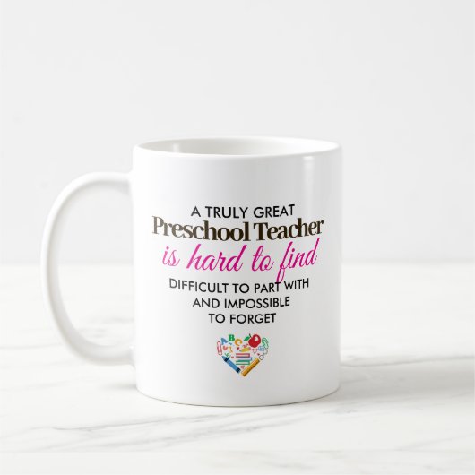 本当にすばらしい幼稚園の先生 – 名前入れ可能 コーヒーマグカップ (左)
