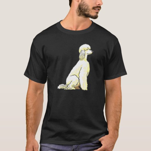 本当にふわふわの白いプードル犬 Tシャツ (正面)