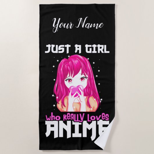 本当にアニメが大好きな女の子 ビーチタオル (正面)