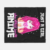 本当にアニメが大好きな女の子 フリースブランケット (正面(横))