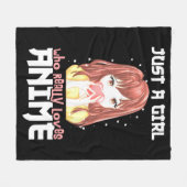 本当にアニメが大好きな女の子 フリースブランケット (正面(横))