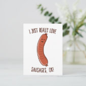 本当にウィンナーが好きなの！かわいいウィンナー ポストカード (スタンド正面)