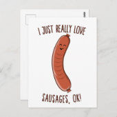 本当にウィンナーが好きなの！かわいいウィンナー ポストカード (正面/裏面)