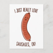 本当にウィンナーが好きなの！かわいいウィンナー ポストカード (正面)