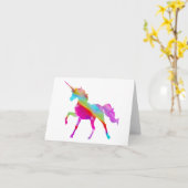 本当にカラフル一角獣の魔法の空白の生き物 カード (黄色い花)