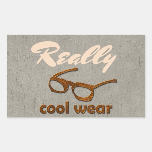 本当にクール衣服的な具象 長方形シール (正面)