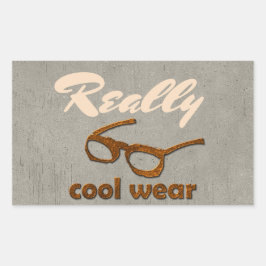 本当にクール衣服的な具象 長方形シール