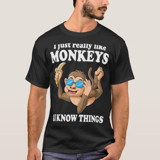 本当にサルが好きなだけ & 知ってるサル Tシャツ (正面)