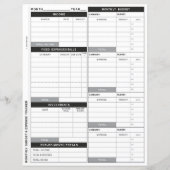 本当にシンプルの予算、費用および投資トラッカー (裏面)