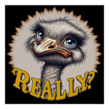 本当にダチョウの光沢のあるポスター