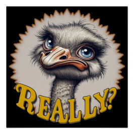 本当にダチョウの光沢のあるポスター ポスター