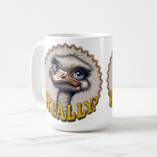 本当にダチョウ コーヒーマグカップ (正面左)