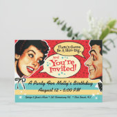 本当にレトロなパーティーの招待状 招待状 (スタンド正面)