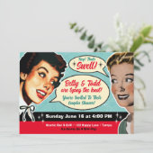 本当にレトロカップルのシャワー招待状- Gals 招待状 (スタンド正面)