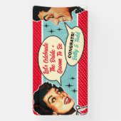 本当にレトロカップルウェディングシャワーバナー2 横断幕 (縦)